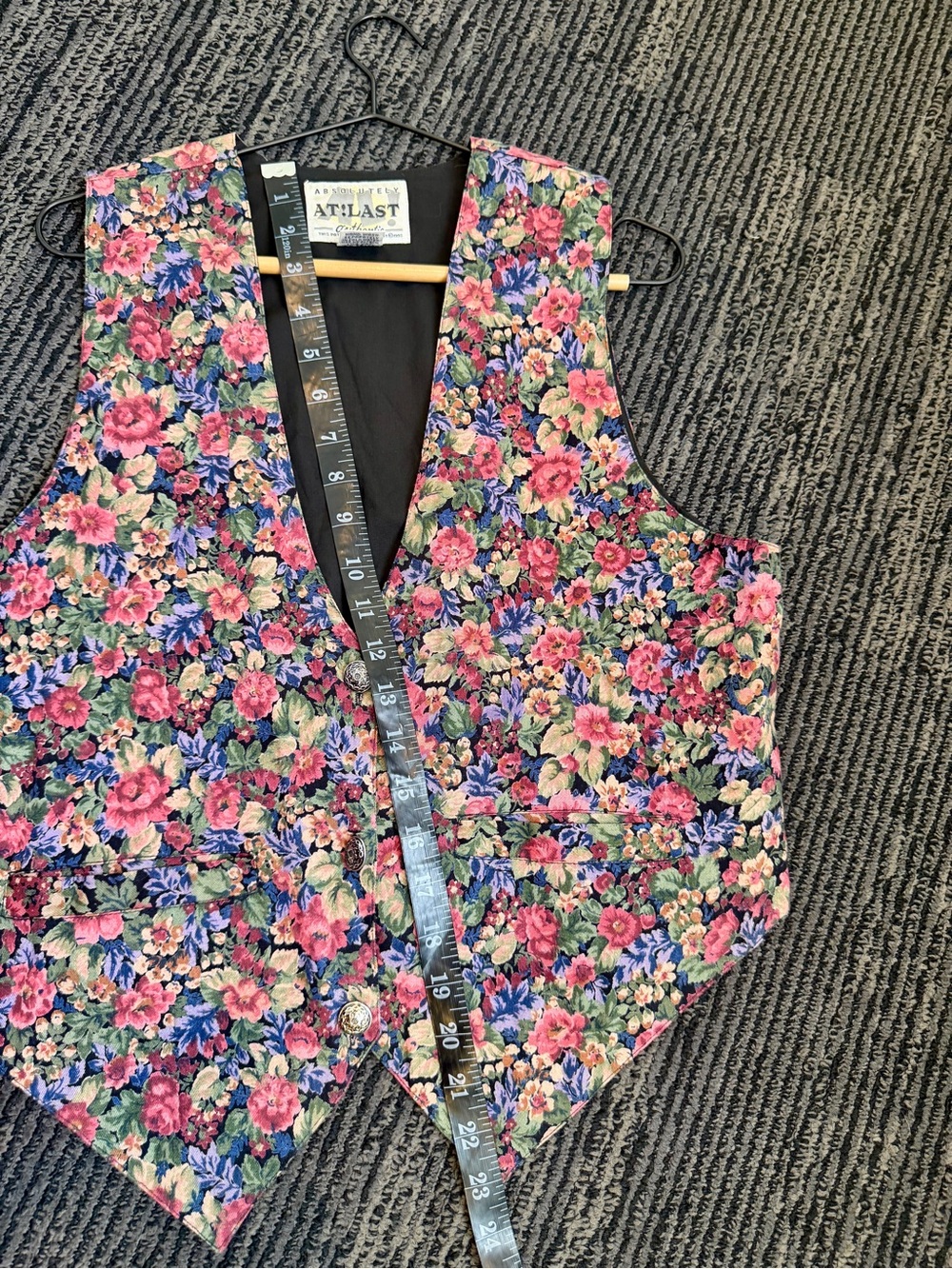 Vintage Absolutely At Last Floral Cotton Vest Size M - Picture 6 of 7